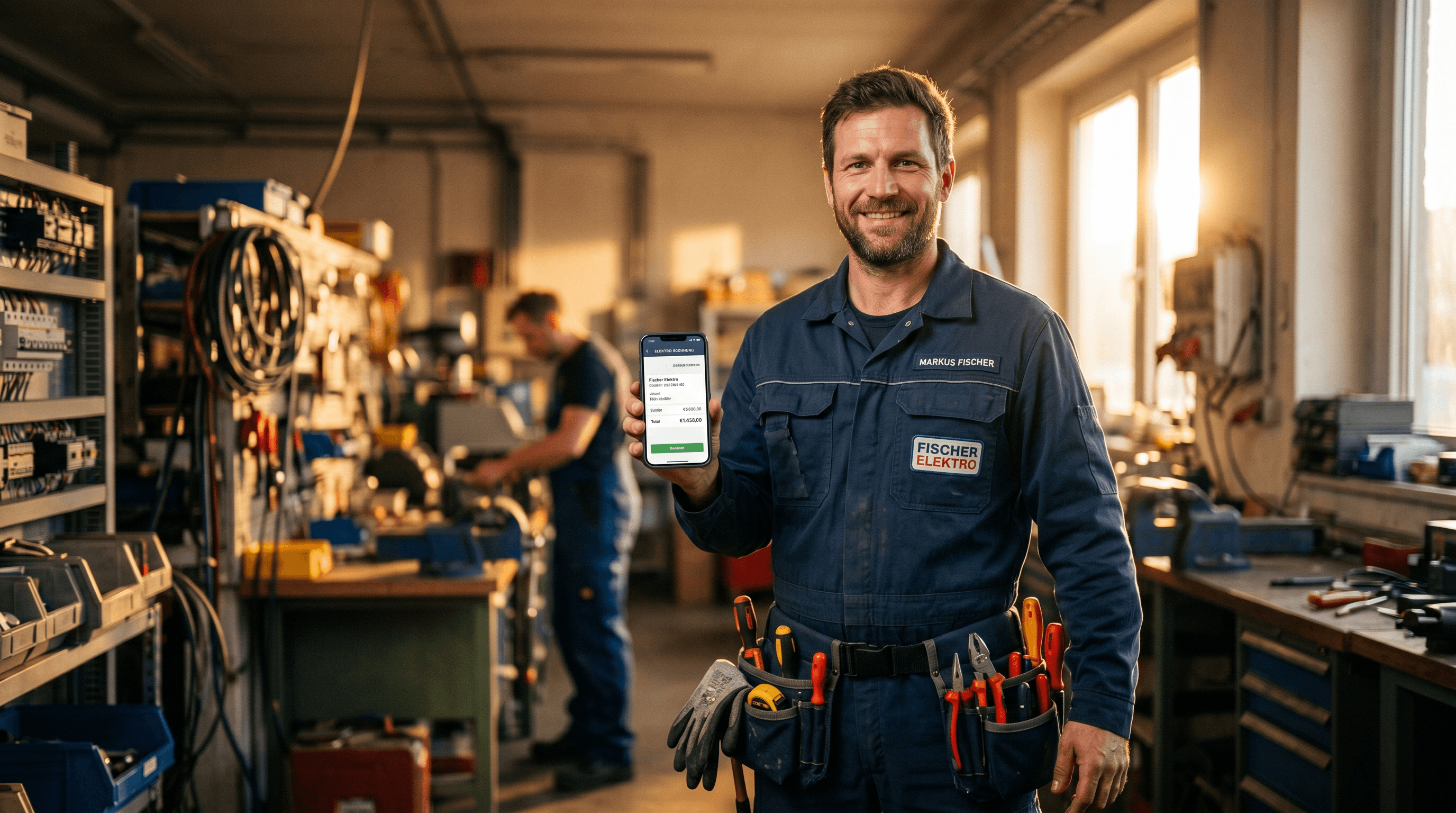 Handwerker mit Angebotsjet